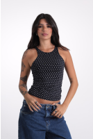 Blusa Feminina Suplex Cavada Poá Revanche-BL.FEM.00284 PRETO