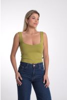 Blusa Regata Feminina Decote V Suplex Revanche-BL.FEM.00287 VERDE OLIVA