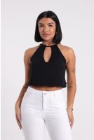 Blusa Feminina Decote V Com Amarração Revanche-BL.FEM.00289 PRETO