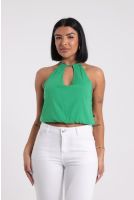Blusa Feminina Decote V Com Amarração Revanche-BL.FEM.00289 VERDE