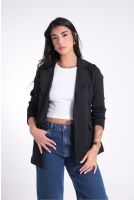 Blazer Bandagem Com Recortes Feminino Revanche Sarauaque PRETO