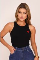 Blusa Cropped Regata Feminina Revanche Ercilla PRETO