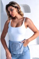 Blusa De Alça Com Elástano Feminino Revanche Salonica BRANCO