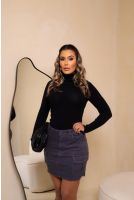 Blusa Gola Alta Cacharrel Feminina Revanche Castanhal PRETO