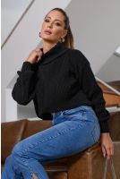 Blusa Tricot Cacharrel Feminina Revanche Izabelly PRETO