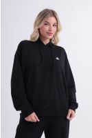 Blusa Canguru Bordado Com Capuz Feminino Revanche Suriname PRETO