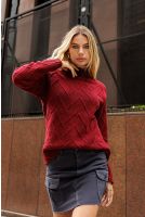 Blusa De Tricot Cacharel Manga Longa Feminina Revanche Fercal VINHO