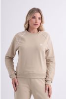 Blusa Moletinho Manga Reglan Bordada Feminino Revanche Gibraltar BEGE