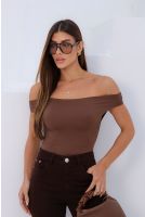 Blusa Ombro A Ombro Feminino Revanche Resena MARROM