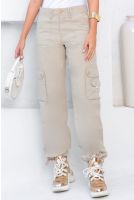 Calça Reta Color Cargo Feminina Revanche Edealina AREIA