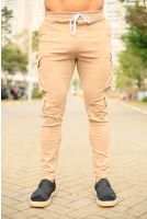 Calça Sarja Jogger Cargo Masculina Revanche Shura CÁQUI