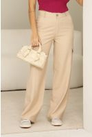 Calça Alfaiataria Bolso Cargo Feminina Revanche Respecta AREIA