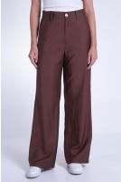 Calça Wide Alfaiataria Bolso Faca Feminina Revanche Soviética MARROM