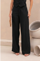 Calça Wide Leg Alfaiataria Bolso Faca Feminino Revanche Frosinone PRETO