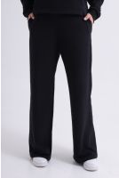 Calça Wide Leg Moletinho Com Elastico Feminino Revanche Africana PRETO