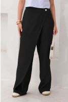 Calça Wide Leg Recorte Avental Feminino Revanche Sora PRETO