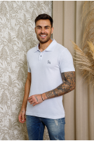 Camisa Polo Básica de Piquet Com Elastano Revanche Medford Branco