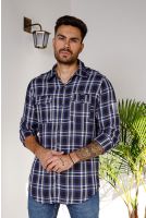 Camisa Xadrez Manga Longa Masculina Revanche Prospect XADREZ AZUL