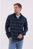 Camisa Xadrez Bolsos Com Lapelas Masculino Revanche Curaçao AZUL MARINHO