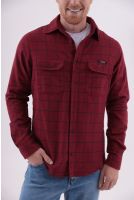 Camisa Xadrez Manga Longa Bolsos Com Lapela Masculino Revanche Tuvalu VINHO
