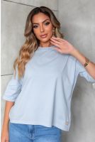 Camiseta Oversized Basic Feminino Revanche Varjota AZUL BEBE