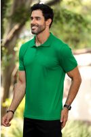 Camiseta Polo Bordado Com Elastano Masculino Revanche Durazno VERDE BANDEIRA