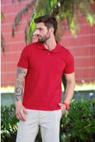 Camiseta Polo Bordado Com Elastano Masculino Revanche Durazno BORDO