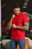 Camiseta Polo Com Elastano e Plaquinha Masculino Revanche Goure BORDO