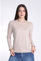 Camiseta Baby Tee Manga Longa Feminino Revanche Córsega AREIA