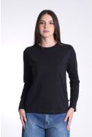 Camiseta Baby Tee Manga Longa Feminino Revanche Córsega PRETO