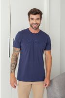 Camiseta Bordada Masculina Revanche Carballedo AZUL MARINHO