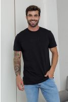 Camiseta Bordada Masculina Revanche Metelino PRETO