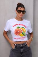 Camiseta Estampada Feminina Revanche Albatera BRANCO