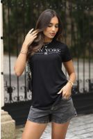 Camiseta Estampada Feminino Revanche Mamúcio PRETO