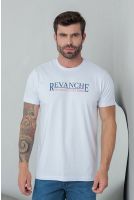 Camiseta Estampada Aveludada Masculino Revanche Perinto BRANCO