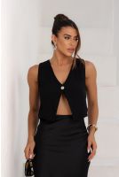 Colete Plano Recorte Princesa Feminino Revanche Concejal PRETO