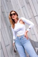 Cropped Vazada Com Alças Feminina Revanche Vidin BRANCO