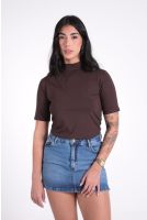 Camiseta Gola Alta Feminina Revanche Padua MARROM ULTRA