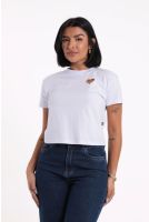 Camiseta Cropped Bordado Vazado Revanche-CT.FEM.00098 BRANCO