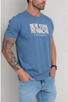 Camiseta Bordada Masculino Revanche Cástulo AZUL MEDIO
