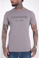Camiseta Masculina Manga Curta Estampada Revanche New York NY CINZA TAUPE