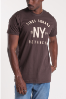 Camiseta Masculina Manga Curta Bordada Times Square Revanche -CT.MAS.00217 MARROM ULTRA