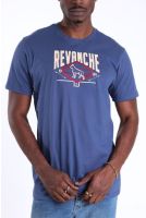 Camiseta Masculina Manga Curta Bordada Revanche USA-CT.MAS.00221 AZUL ESCURO