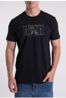 Camiseta Masculina Malha Estampada 100% Algodão - CT.MAS.00226 PRETO