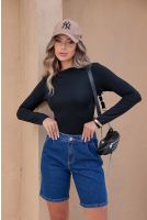 Blusa Manga Longa Decote Canoa Feminino Revanche Brazlândia PRETO