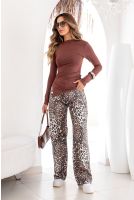 Blusa Manga Longa Decote Canoa Feminino Revanche Brazlândia MARROM TERRA