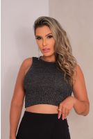Regata Tricot Lurex Feminina Revanche Bursa PRETO