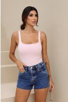 Regata Com Acabamento Duplo Feminina Revanche Garbayuela ROSA BEBE