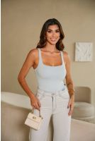 Regata Com Acabamento Duplo Feminina Revanche Garbayuela AZUL BEBE