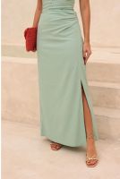 Saia Longa Com Fenda Feminina Revanche Fernie VERDE PASTEL